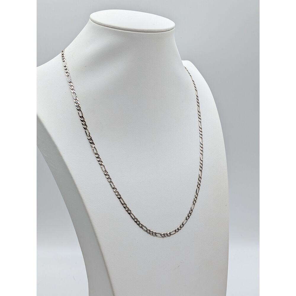 925 Italy Sterling Silver Figaro 22" Chain Necklace 6.52g - Picture 2 of 7